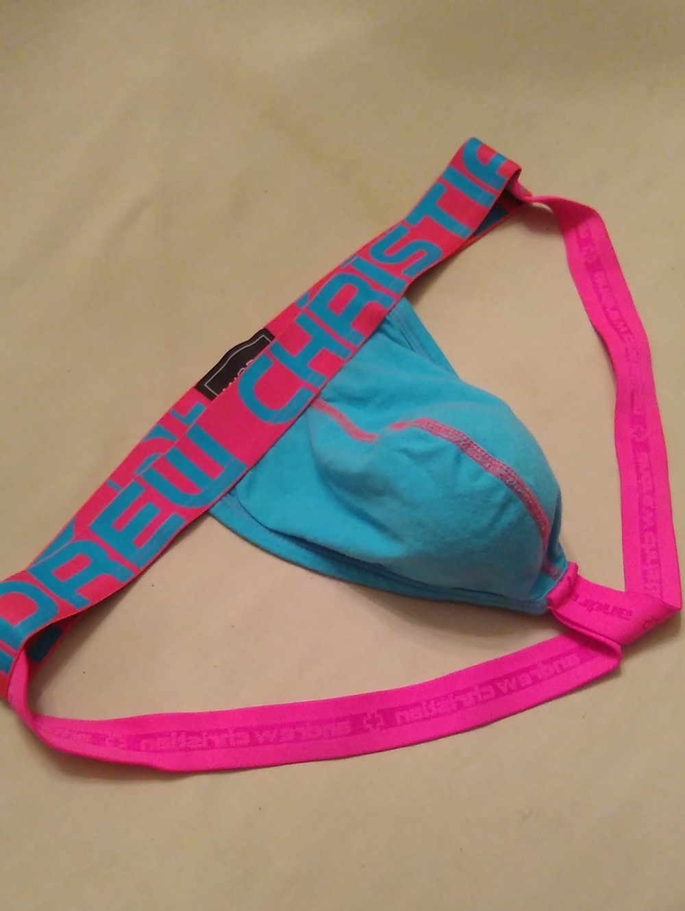 Andrew Christian Turquoise & Hot Pink Jockstrap